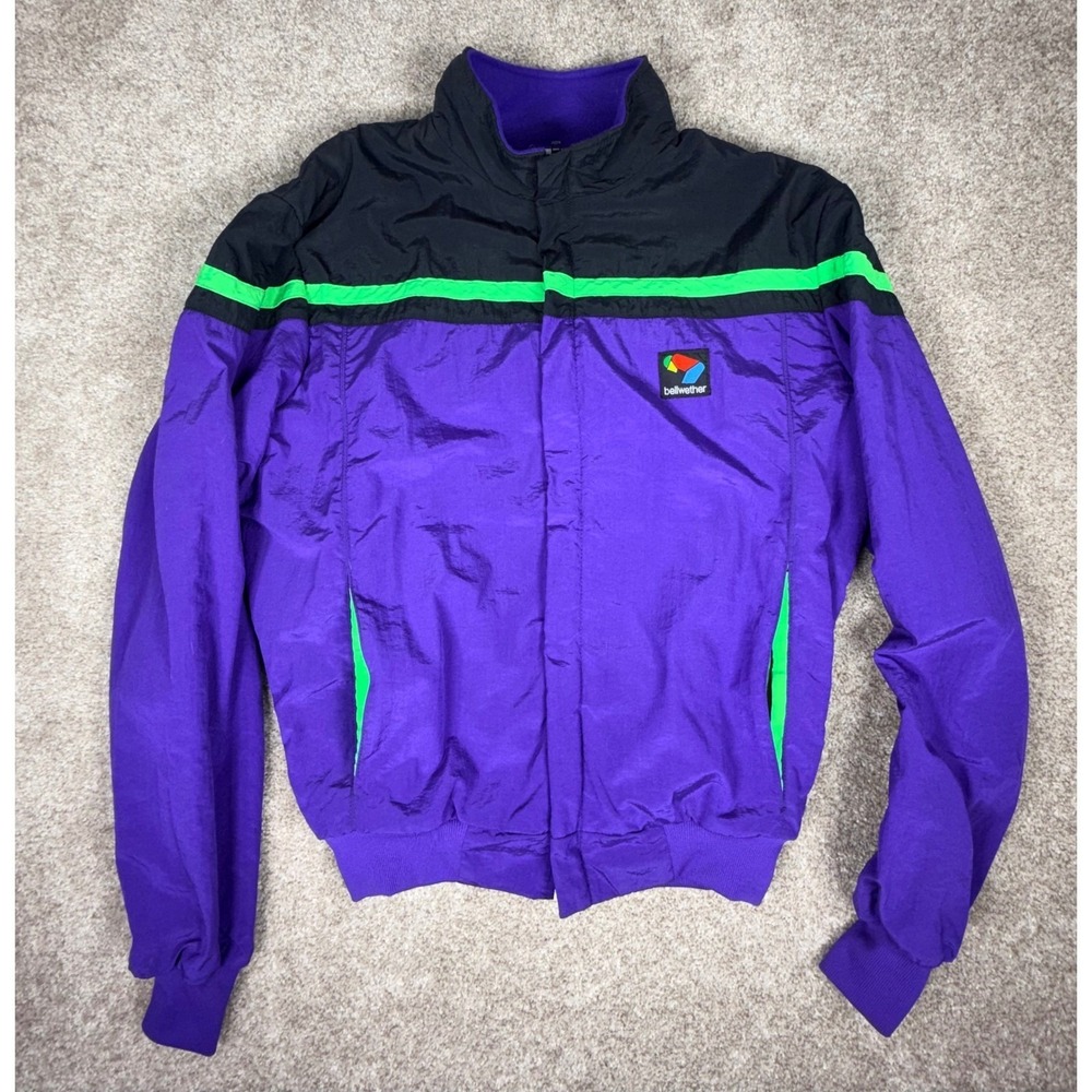 Vintage Bellwether Men's Colorful Windbreaker Jacket Athletic Track Cycling
